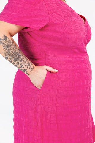 Careless Silja tekstur kjole - Rosa