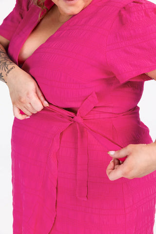 Careless Silja tekstur kjole - Rosa