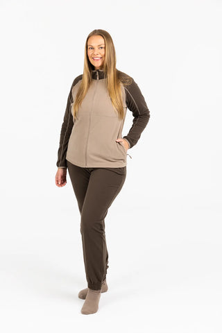 Careless Skjerva fleecejakke - Brun / beige