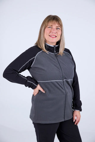 Careless Skjerva fleecejakke - Svart / grå