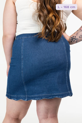 Careless Skjørt Frida stretch denimskjørt - Mørk denimblå