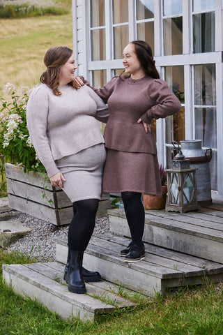 Careless Skjørt Kathrine Strikk Blyantskjørt - Beige