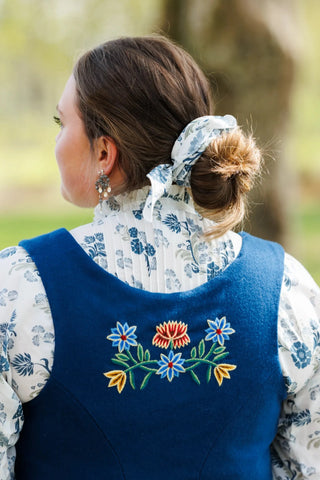 Careless Skjorte Festkjorte - Blue floral