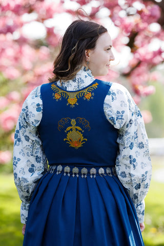 Careless Skjorte Festkjorte - Blue floral