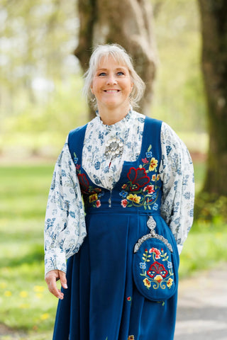 Careless Skjorte Festkjorte - Blue floral