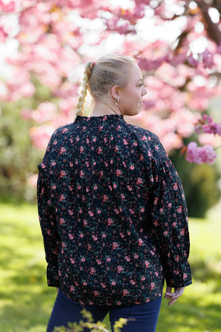 Careless Skjorte Festskjorte - Black floral