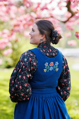 Careless Skjorte Festskjorte - Black floral