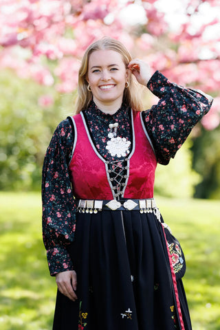 Careless Skjorte Festskjorte - Black floral