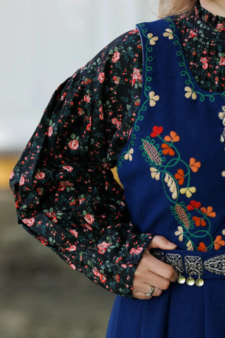 Careless Skjorte Festskjorte - Black floral
