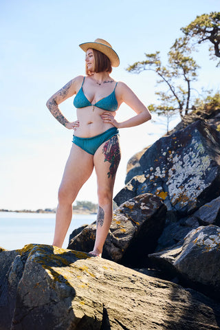 Careless Split bikinitopp - Brittany Blue AOP