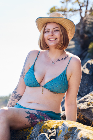 Careless Split bikinitopp - Brittany Blue AOP