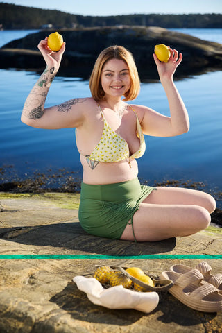 Careless Split bikinitopp - Transparent Yellow AOP