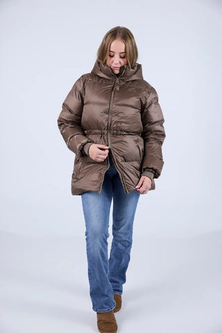 Careless Thea pufferjakke kort - Brun