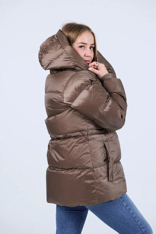 Careless Thea pufferjakke kort - Brun