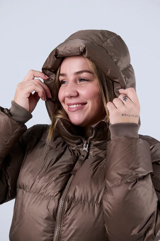 Careless Thea pufferjakke kort - Brun