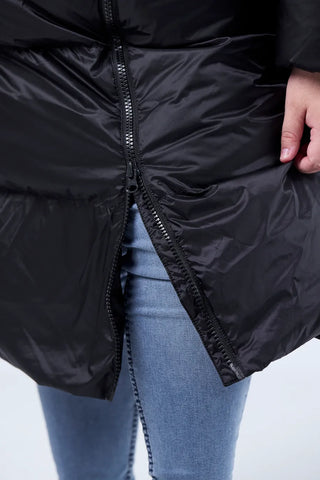 Careless Thea pufferjakke kort - Svart
