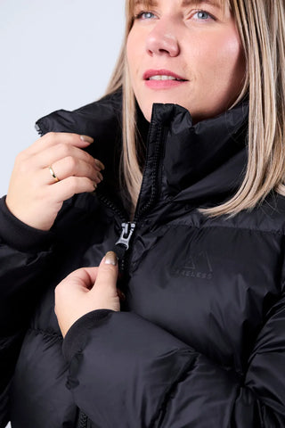 Careless Thea pufferjakke kort - Svart