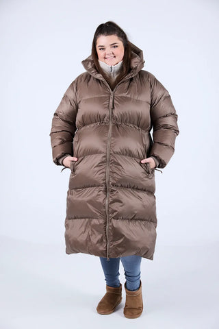 Careless Thea pufferjakke lang - Brun