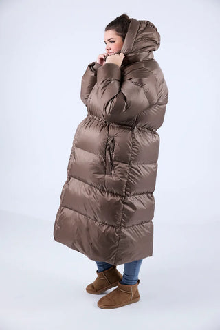 Careless Thea pufferjakke lang - Brun