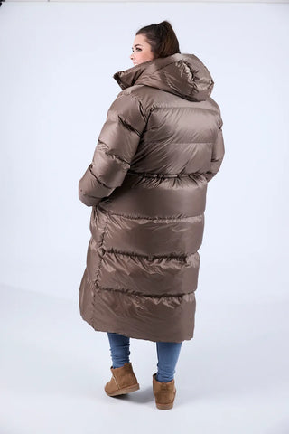 Careless Thea pufferjakke lang - Brun