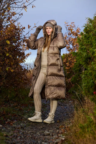 Careless Thea pufferjakke lang - Brun