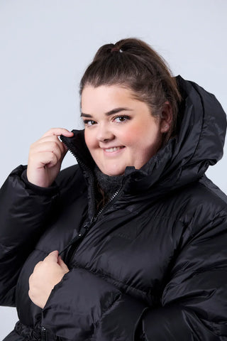 Careless Thea pufferjakke lang - Svart