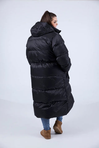 Careless Thea pufferjakke lang - Svart