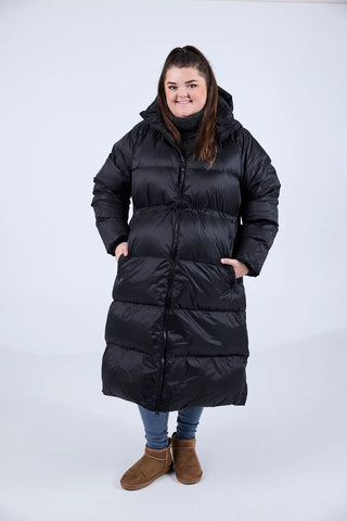 Careless Thea pufferjakke lang - Svart