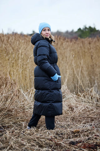 Careless Thea pufferjakke lang - Svart