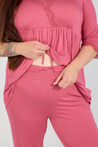 Careless Tora Pyjamas Sett - Rosa