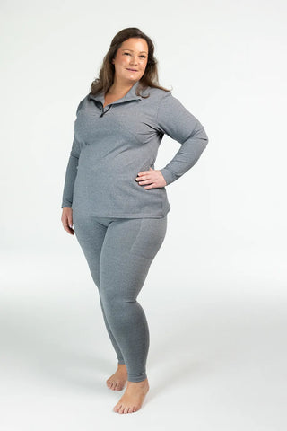 Careless Treningsgenser Active melert half-zip dame - Grå