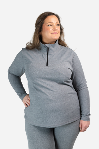 Careless Treningsgenser Active melert half-zip dame - Grå