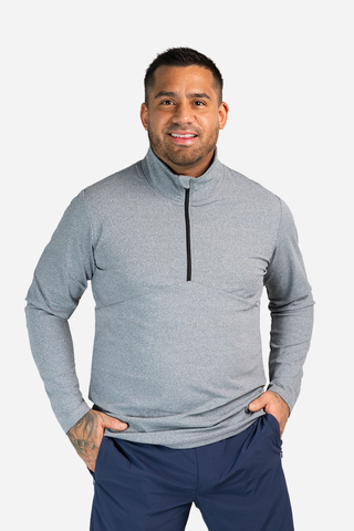 Careless Treningsgenser Active melert half-zip mann - Grå