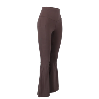 Careless Treningstights Active flared tights m/3 lommer - Chocolate brown