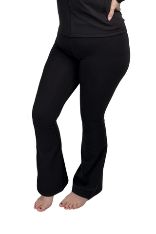 Careless Treningstights Active flared tights m/3 lommer - Svart