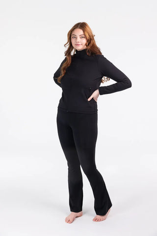 Careless Treningstights Active flared tights m/3 lommer - Svart