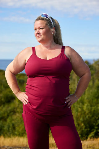 Careless Treningstopp Active soft singlet m/innebygd bh - Bringebærrosa