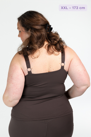 Careless Treningstopp Active soft singlet m/innebygd bh - Brun