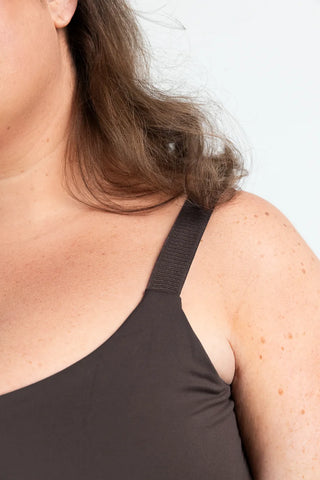 Careless Treningstopp Active soft singlet m/innebygd bh - Brun