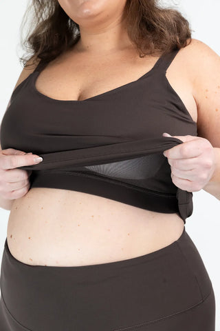 Careless Treningstopp Active soft singlet m/innebygd bh - Brun