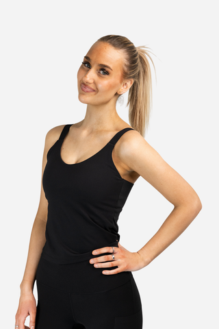 Careless Treningstopp Active soft singlet m/innebygd bh - Svart