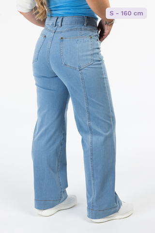 Careless Trine High Waist Loose fit jeans - Lys denimblå
