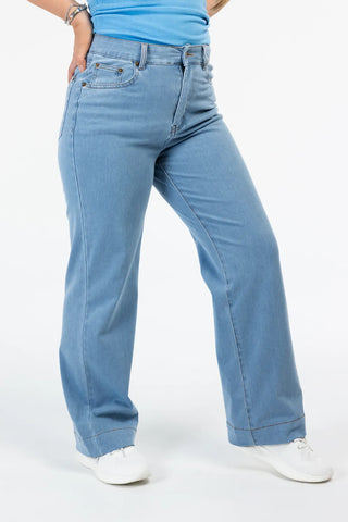 Careless Trine Loose fit jeans - Lys denimblå